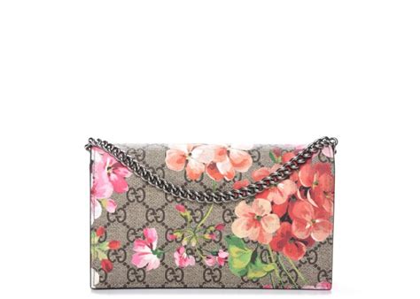 gucci gg supreme monogram blooms chain wallet antique rose|Gucci Chain Wallets .